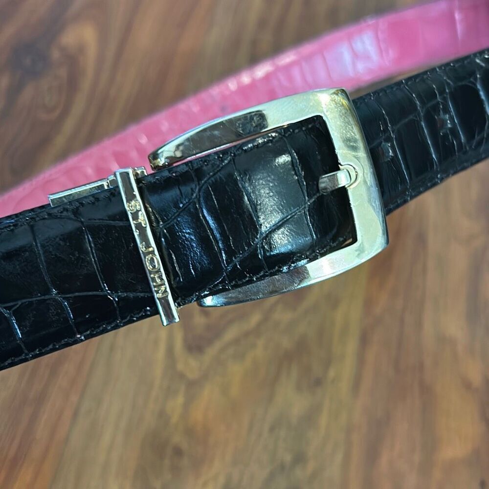 St. John reversible belt pink and black as is